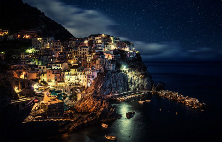 Manarola At Night, Italy