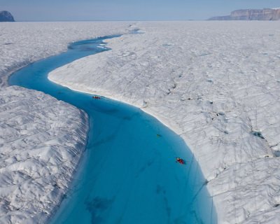 Kayaking in the Crystal Clear Blue River in Greenland