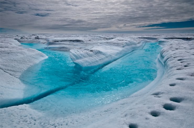 Kayaking in Crystal Clear Blue River in Greenland