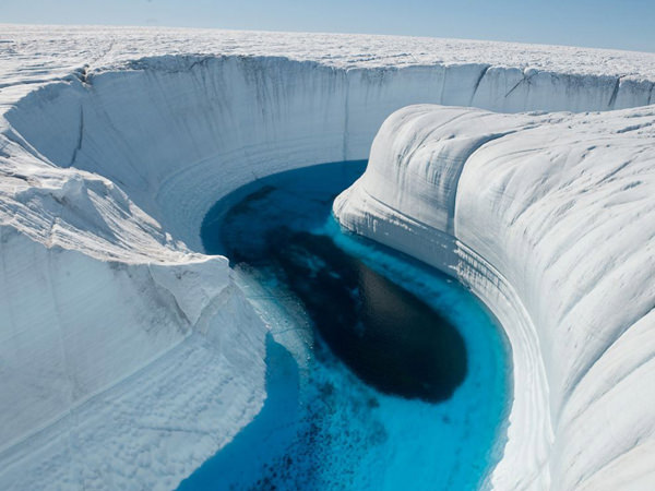 Kayaking in Crystal Clear Blue River in Greenland