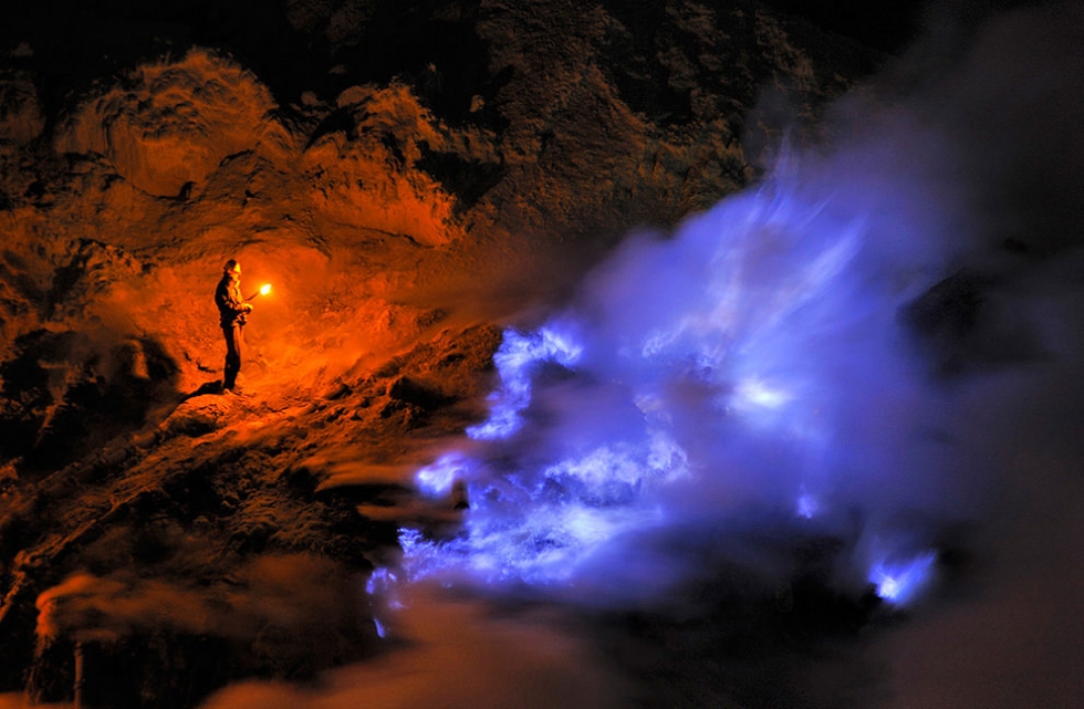  Blue  Flames in the Kawah Ijen  Volcano  Indonesia Places 