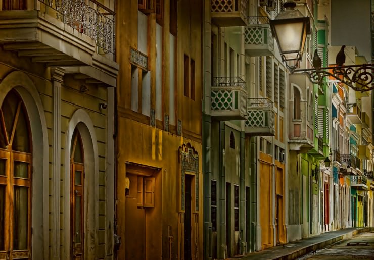 Colorful Streets and Houses in Old San Juan, Puerto Rico