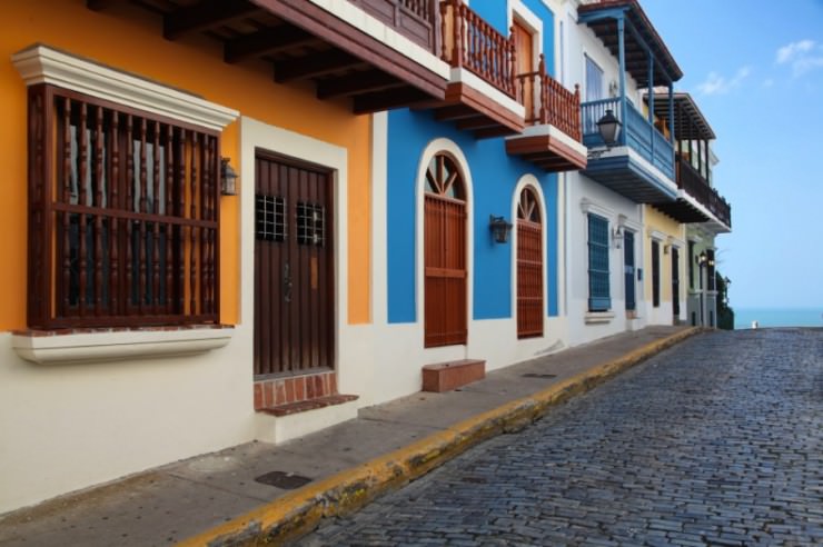 Colorful Streets and Houses in Old San Juan, Puerto Rico