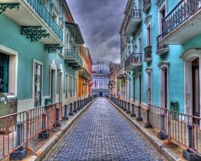 Colorful Streets and Houses in Old San Juan, Puerto Rico