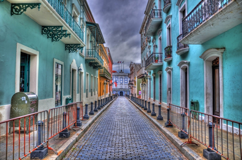 Colorful Streets and Houses in Old San Juan, Puerto Rico