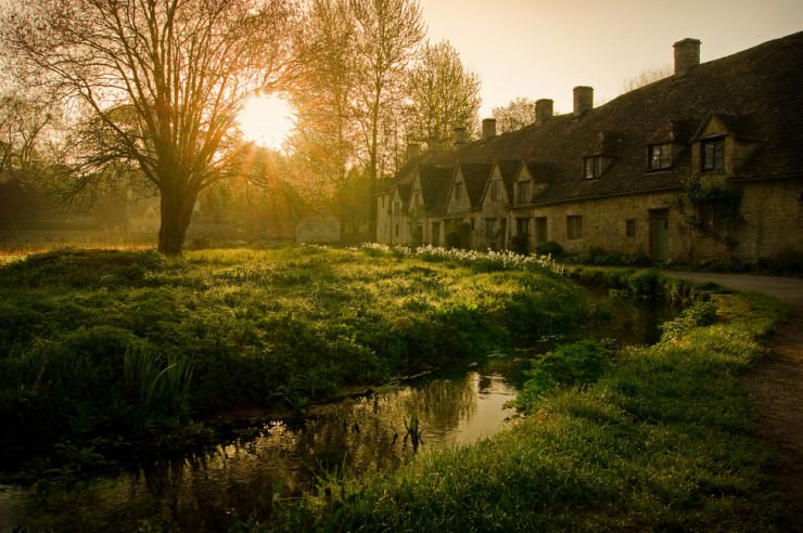 A Postcard Beautiful English Village of Bibury, UK
