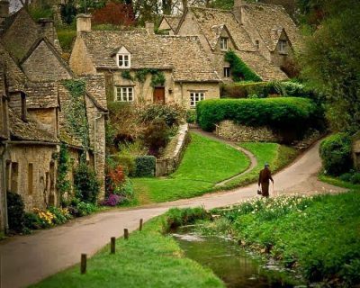 A Postcard Beautiful English Village of Bibury, UK