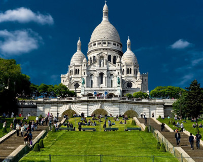 The Beautiful Basilica of the Sacred Heart in Paris, France