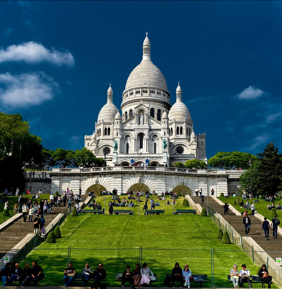 The Beautiful Basilica of the Sacred Heart in Paris, France