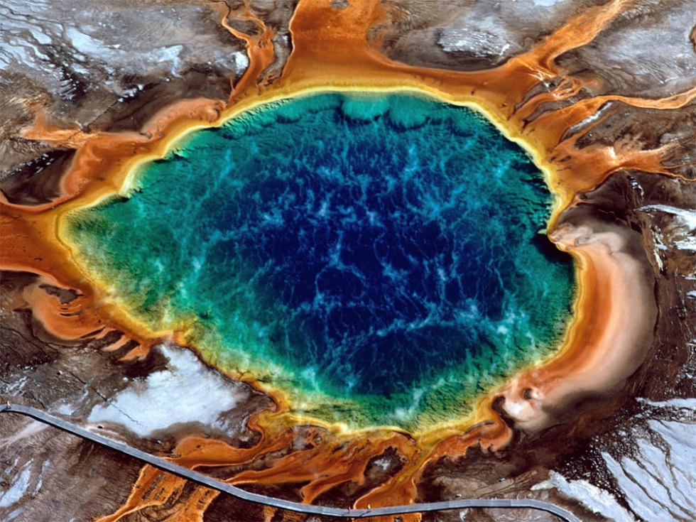 The Multicolored Hot Grand Prismatic Spring in Yellowstone, USA