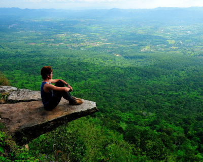 Overlooking the World from Hum Hod Cliff in Thailand