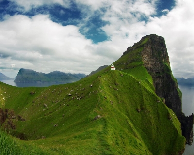 Kallur Lighthouse and Fascinating Landscape of Kalsoy, the Faroe Islands