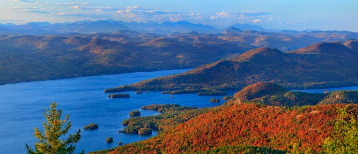 Lake George Narrows section and the High Peaks Range to the North from Buck Mt., autumn 2008.