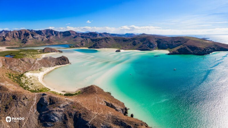 One of the most beautiful lagoons in the world - turquoise Puerto Balandra lagoon in Mexico