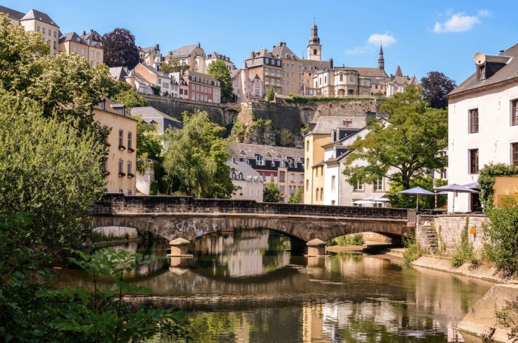 Luxembourg City, Grund, bridge over Alzette river