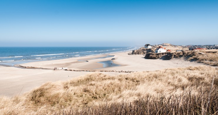 Beach in Loekken on a spring day