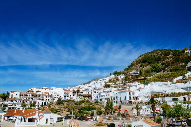 Landscape of Frigiliana, white town on the Costa del Sol, Malaga