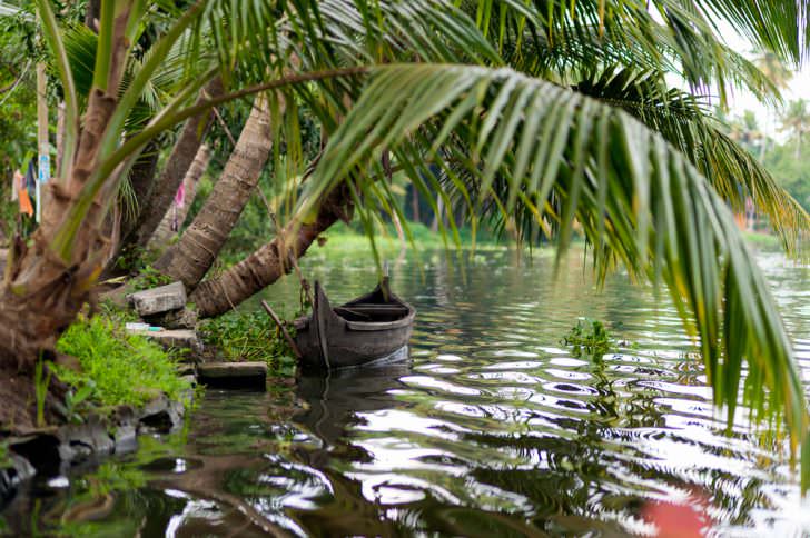 Kerala Old traditional boat on a river