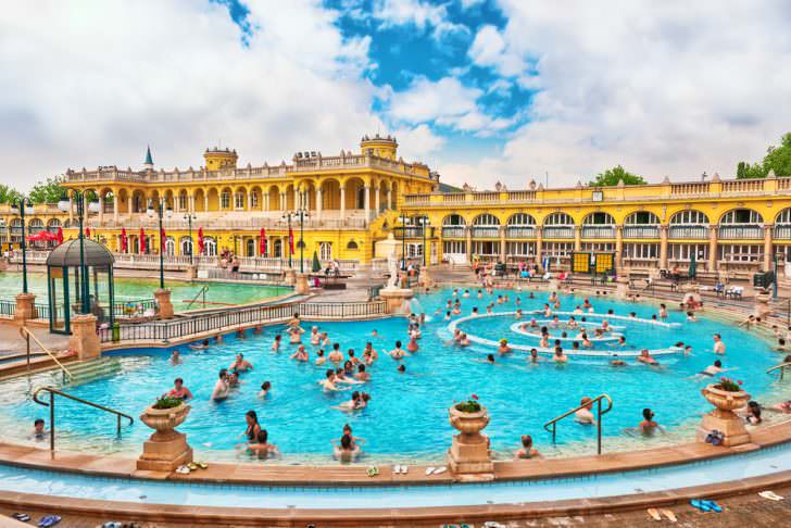 Courtyard of Szechenyi Baths, Budapest, Hungary