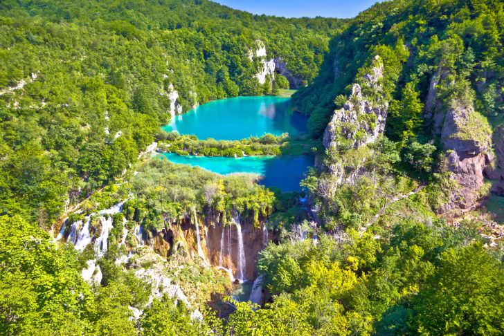 Paradise waterfalls of Plitvice lakes national park, Croatia