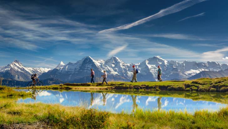 Outdoor activities in the Swiss Alps, Bernese Oberland, Switzerland