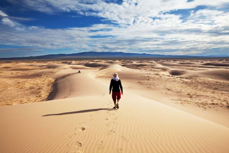 پیاده روی در صحرای Gobi، مغولستان