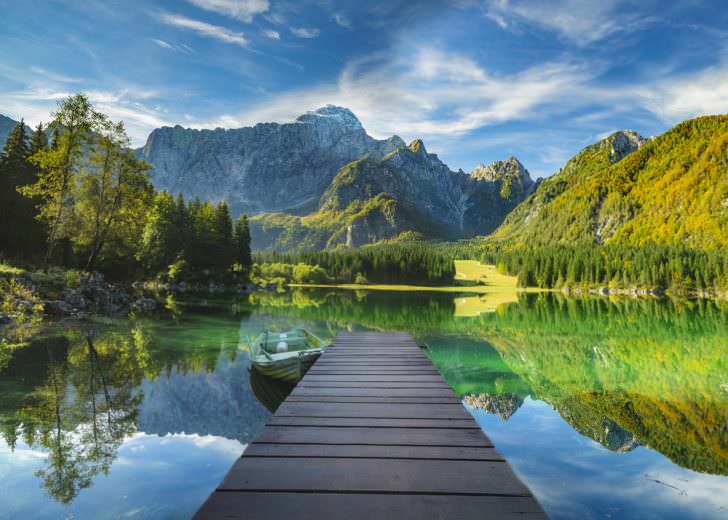 Kalnų ežeras, Laghi di Fusine, Italijos Alpės