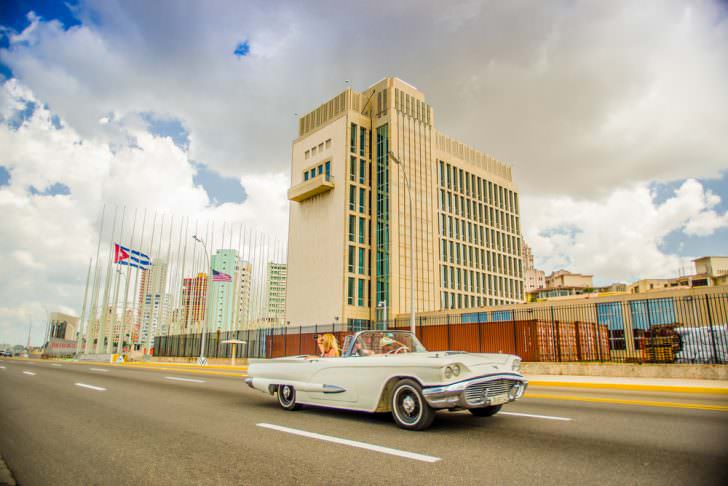 The US embassy in the city of Havana, Cuba