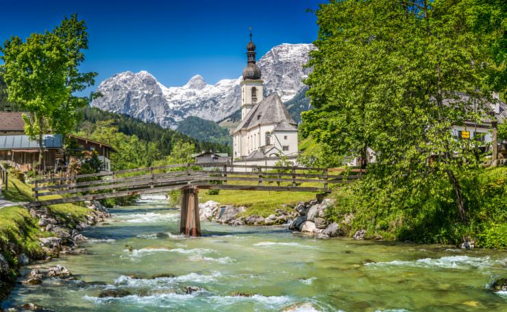 Parish Church of St. Sebastian in the village of Ramsau, Germany