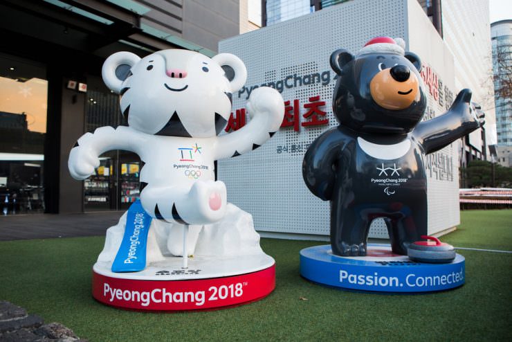 Mascots of the Winter Olympic Games 2018 in Pyeongchang