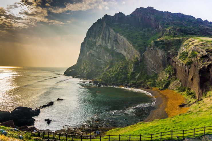 The Songaksan Mountain at Jeju Island in South Korea.