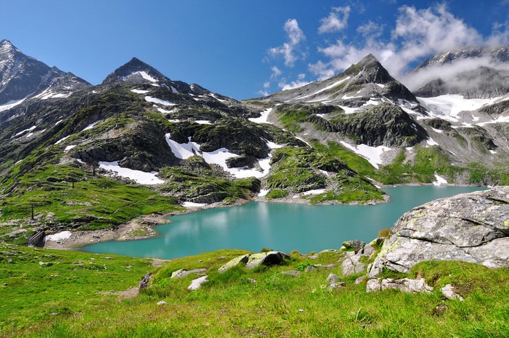 Weisssee, White Lake in Hohe Tauern National Park, Austria