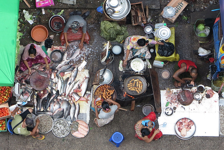 Yangon Chinatown street market