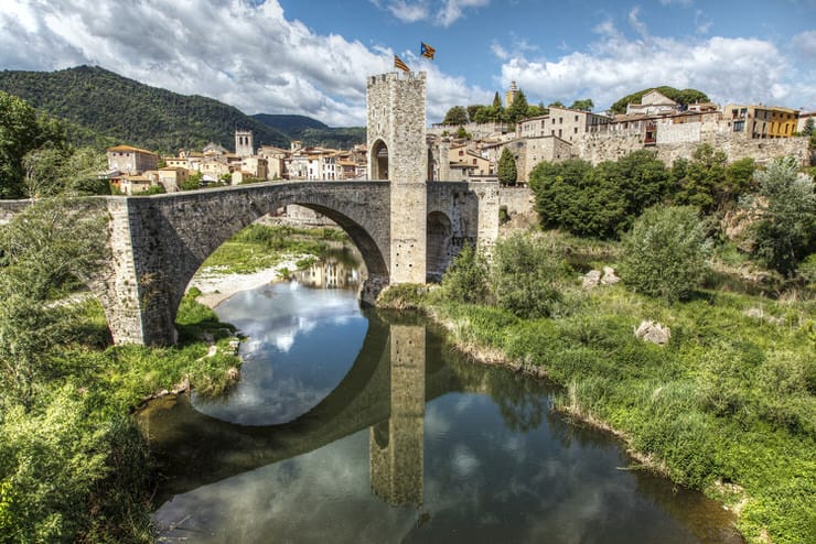 Medieval bridge of Besalu, Spain