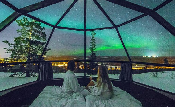 Maybe the Best Place to Fall Asleep Under the Northern Lights – Levin Iglut in Finland