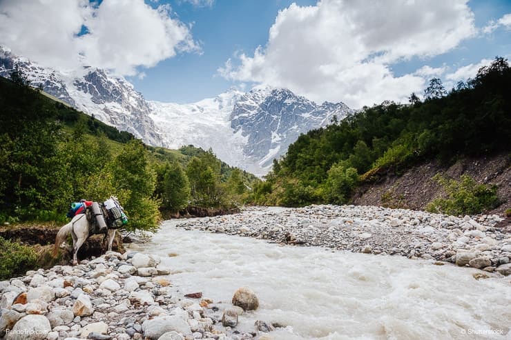 Grand icefall near Mt Tetnuldi