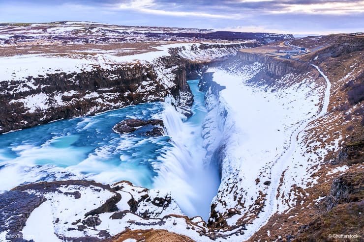 Cascata di Gullfoss in inverno