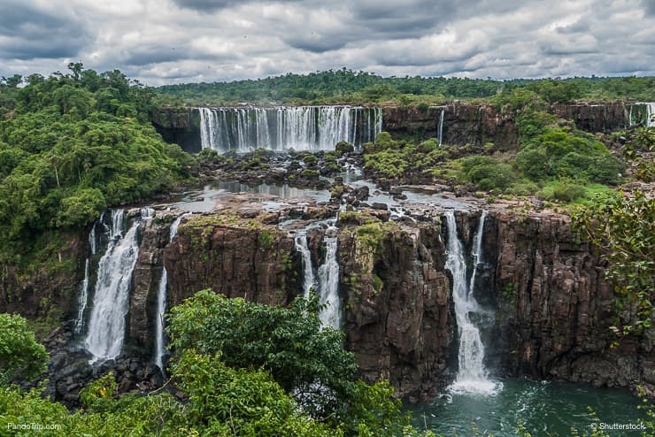 Iguazu falls in a cloudy day