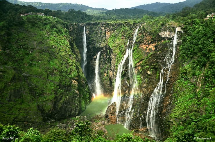 Jog Falls in Karnataka India during the monsoon season