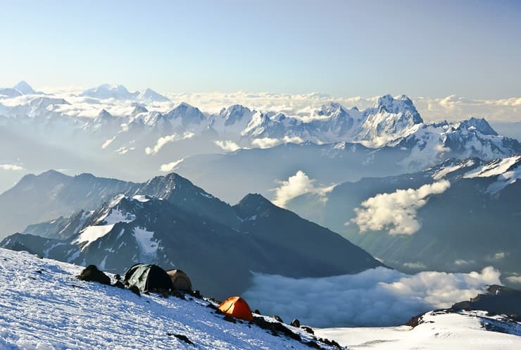 Mount Ushba from Mount Elbrus south side