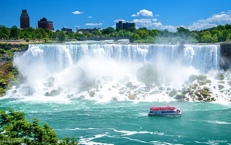 Chutes du Niagara par temps clair et ensoleillé