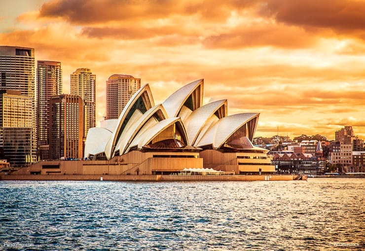 Sydney Opera house at sunset