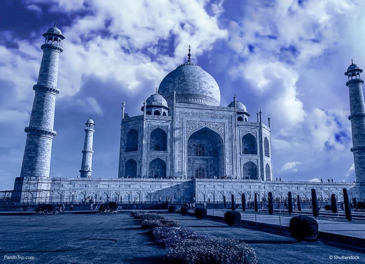 Taj Mahal in India at night