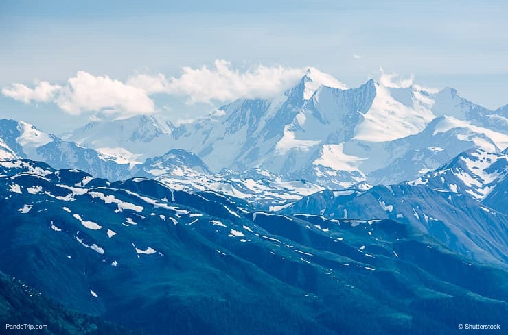 The Dom peak visible from Furka pass, Switzerland