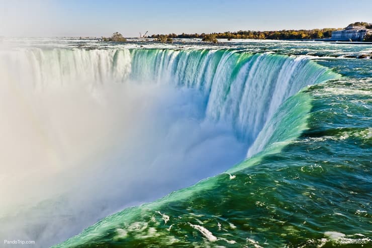 Vista desde el borde de las cataratas del Niágara