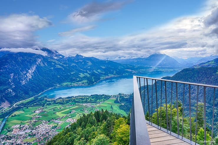 Panoramic view of Interlaken from viewpoint of Harder Kulm