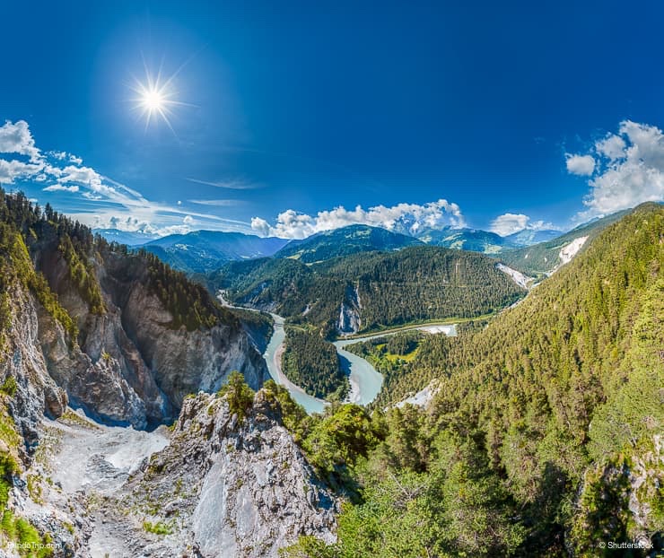 Ruinaulta, Rhine Gorge, a canyon created by the Anterior Rhine in Switzerland