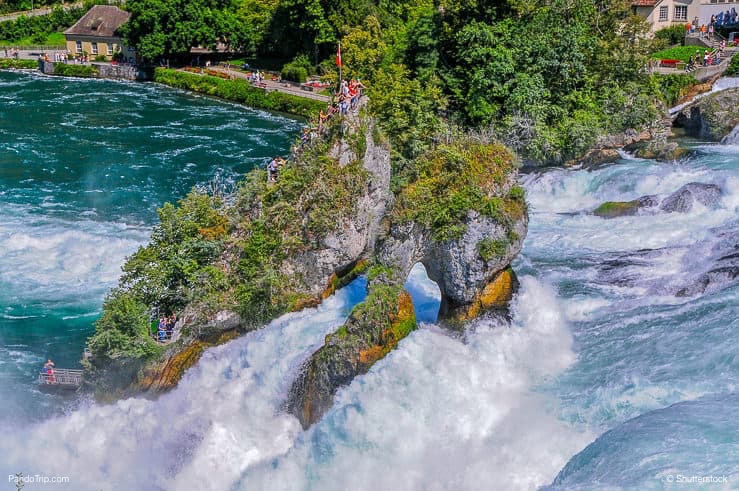 View to the Rheinfall in Switzerland