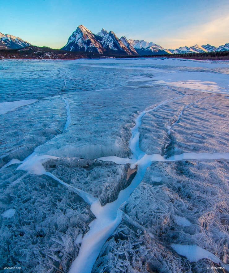 Winter Wonderland in Abraham Lake, Alberta, Canada