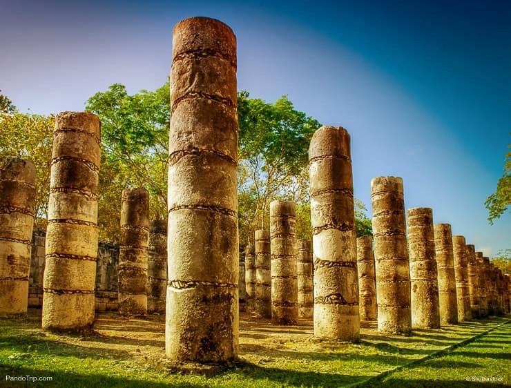 Columns in the Temple of a Thousand Warriors, Chichen Itza, Mexico